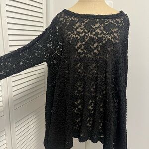 Audrey Black Floral Lace Top